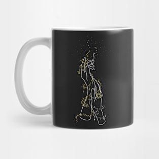 Hands with stars, planets, sun, moon Mug